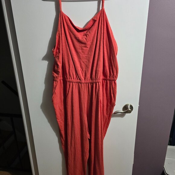Dark Coral Full Length Romper - Picture 1 of 3